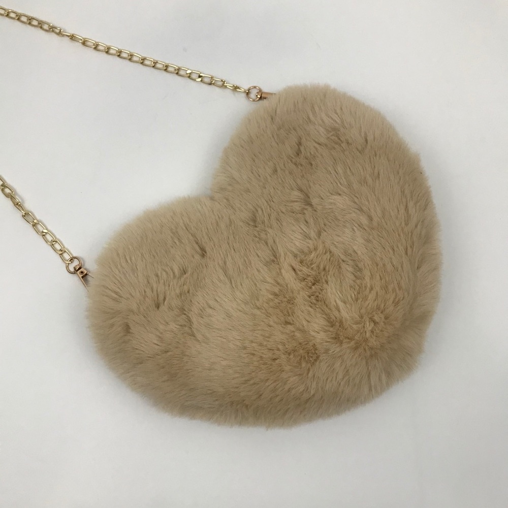 Faux Fur Heart Bag